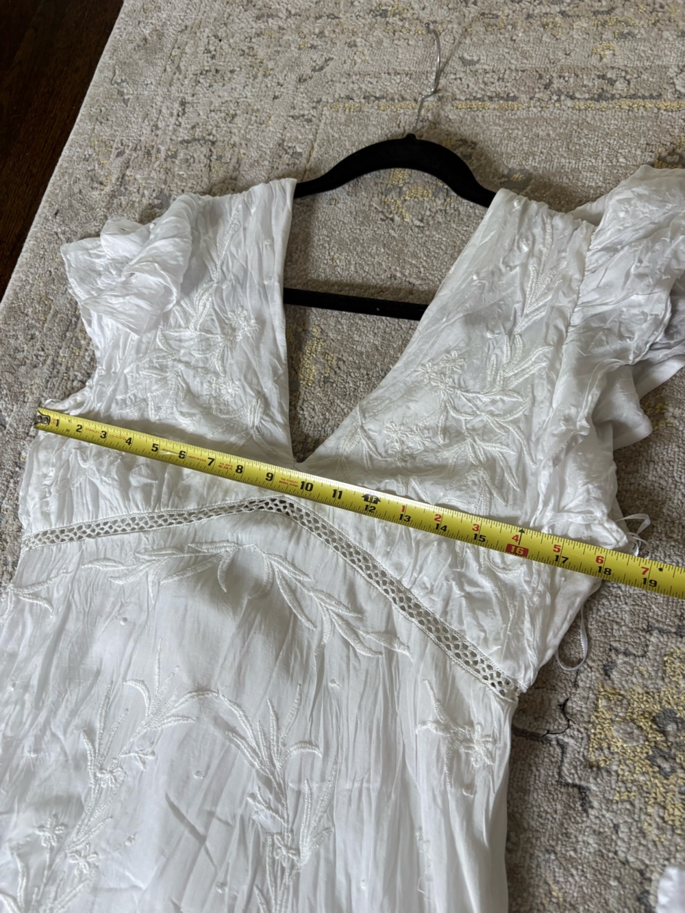Anthropologie Love the Label White Embroidered High Low Dress - Picture 7 of 10